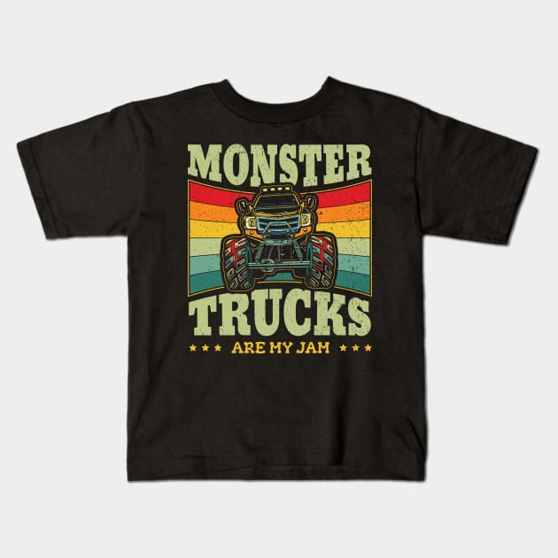 Monster Truck are my Jam Trucker Kids Kids T-Shirt by aneisha